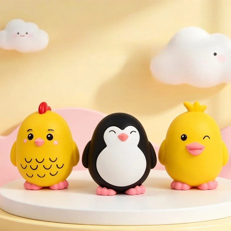Jouet interactif pour chien et chat en caoutchouc, petit canard jaune, pingouin, jouet à mâcher en latex avec sifflet pour le dressage, produits pour animaux