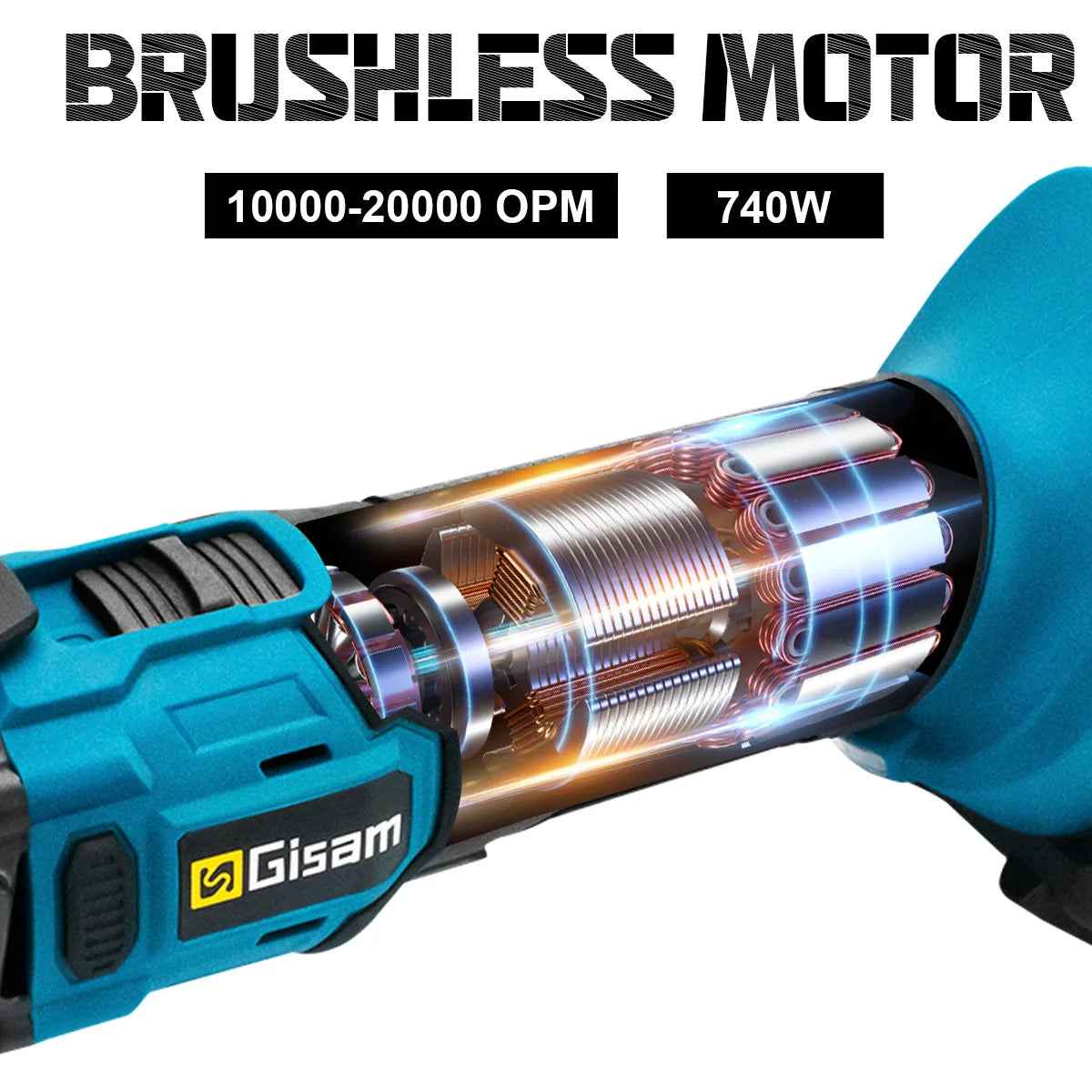 Outil multifonction oscillant sans fil Gisam 20 000 OPM avec dégagement rapide, outil électrique de coupe anti-vibration pour batterie Makita 18 V