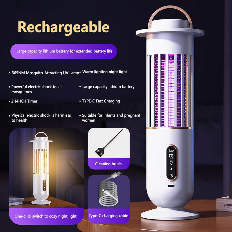 Lenovo muggenverdelgerlamp voor gebruik binnenshuis en commercieel gebruik, USB-oplaadbare versie, campinglamp voor buiten, muggenverdelger