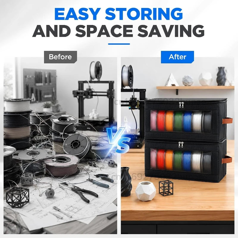 3D Printer Filament Storage Containers Non Woven Printer Filament Toy Storage Box Visible Dustproof Sorting Storage Bag