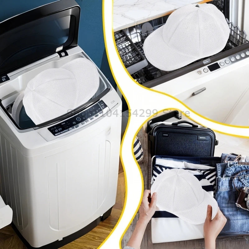 Hat Cleaner Cage for Washing Machine with Mesh Bag Hat Cleaner for Baseball Cap Wash Protector Cap Cleaner Laundry Bag