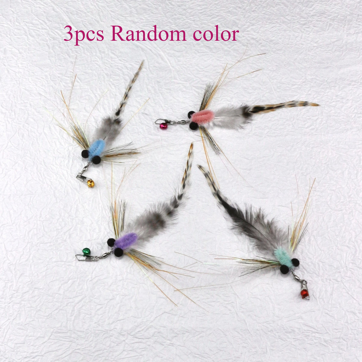 3pcs/4pcs Simulation Small Flying Insects Replacement Head for Cat Teaser Stick Fun Pet Toys