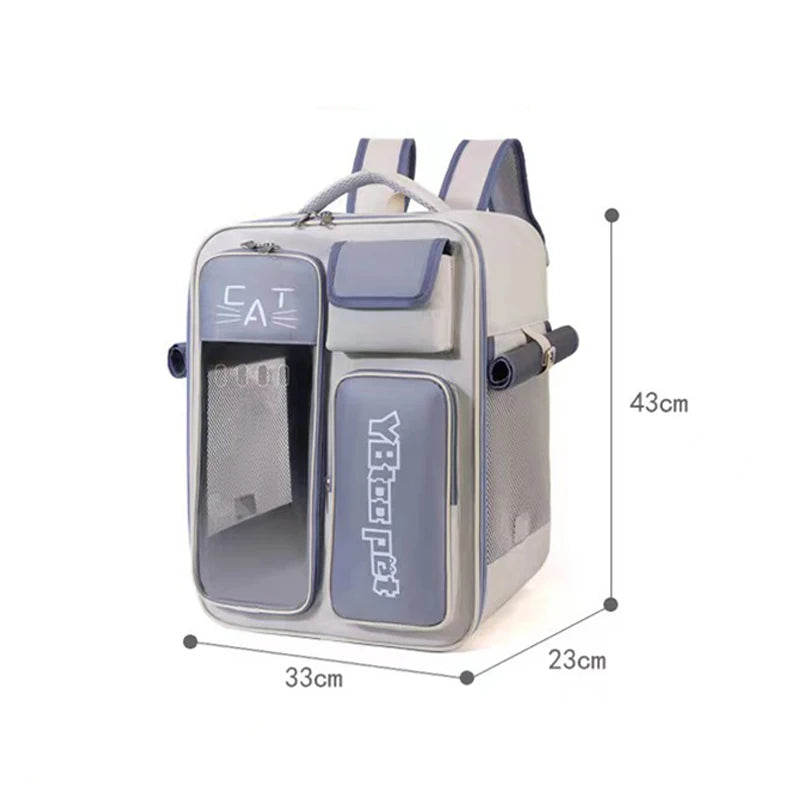 Large Capacity Cat Backpack Breathable Pet Carrier Bag for Cats Small Dogs Portable Cat Carrying Bag Suit for Pets Within 12.5kg