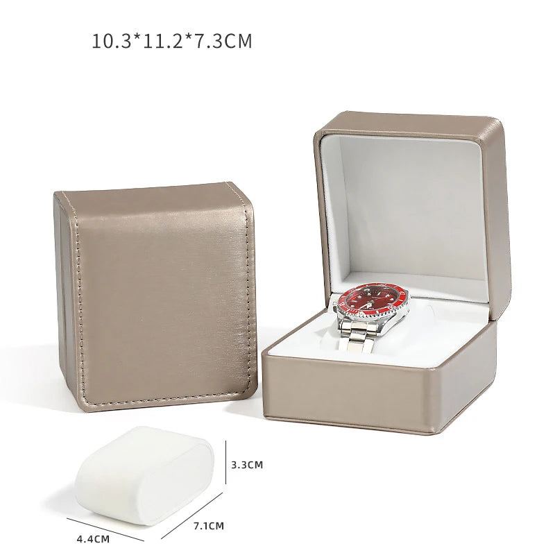 Black Single Watch Organizer Case Gift Box with Pillow PU Leather Wristwatch Display Case Organizer for Men and Women
