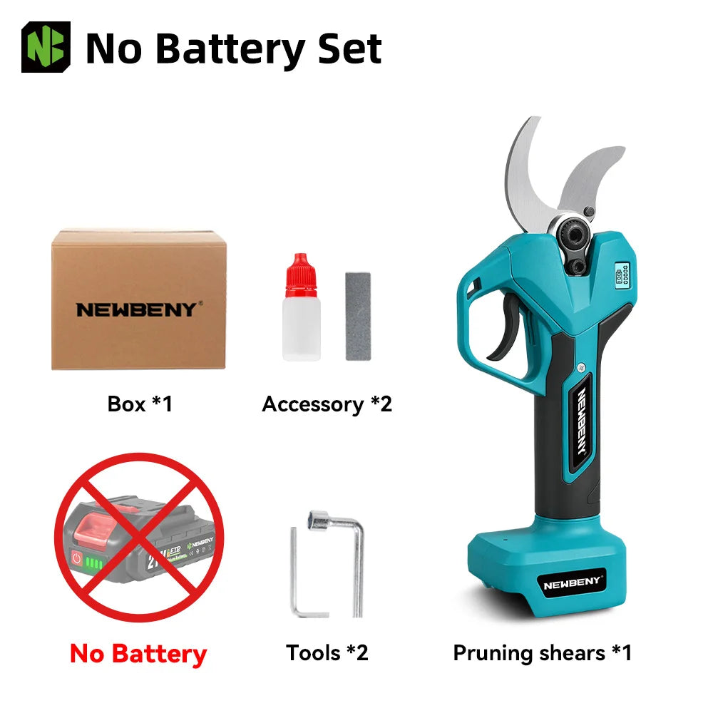NEWBENY 65MM 2 Versnellingen Borstelloze Elektrische Schaar Draadloze Snoeischaar Fruitboomtak Elektrisch Gereedschap voor Makita Accu