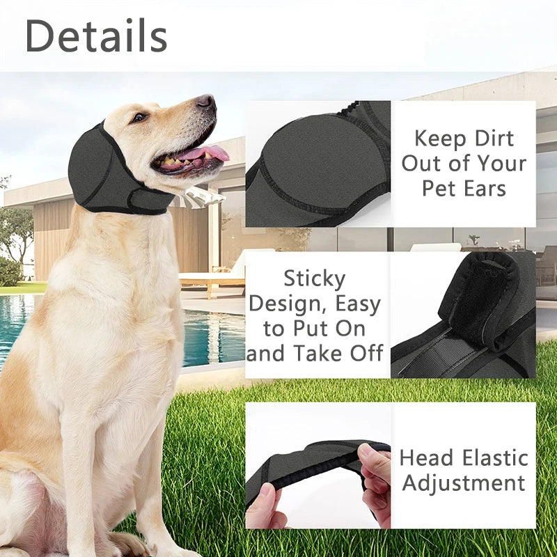 Adjustable Dog Ear Covers Noise Reduction Dog Earmuffs Anti-noise Pet Ear Muffs for Small Large Dogs Waterproof Pet Headcover