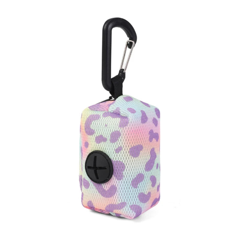 Colorful Print Dog Waste Bag Dispenser Portable Dog Poop Bag Holder Outdoor Pet Trash Bags Dispenser Dog Accessories