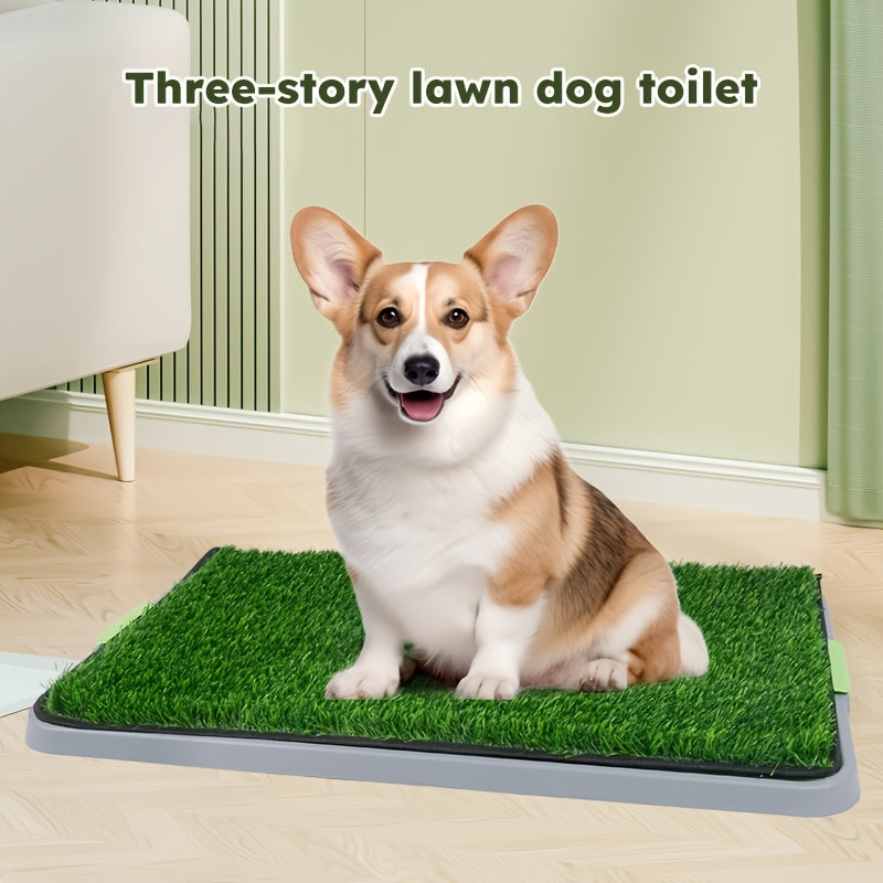 Medium to Large Artificial Grass Dog Pee Pad - Leak-Proof, Splash-Resistant Potty Training Mat with Tray Set, Super Absorbent Solution for Urine Spills - Quality Shopping Centre