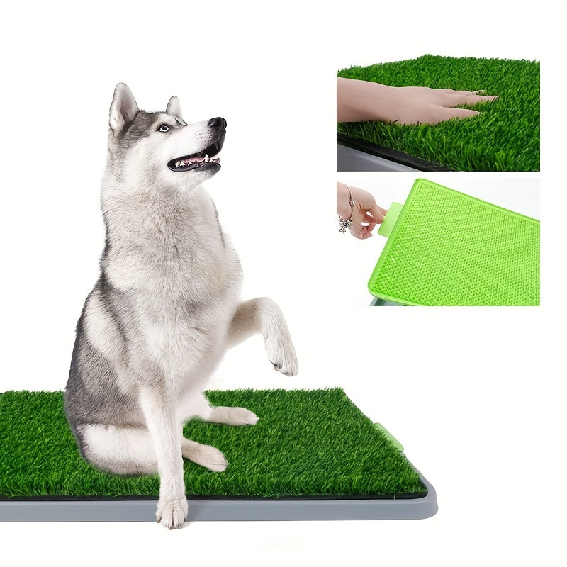 Medium to Large Artificial Grass Dog Pee Pad - Leak-Proof, Splash-Resistant Potty Training Mat with Tray Set, Super Absorbent Solution for Urine Spills - Quality Shopping Centre