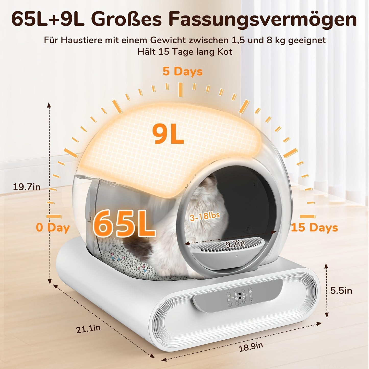 9L Automatic Cat Litter Box with Ion Deodorization, Sealed Trash Bin & Compact Design for Effortless Pet Hygiene - Quality Shopping Centre