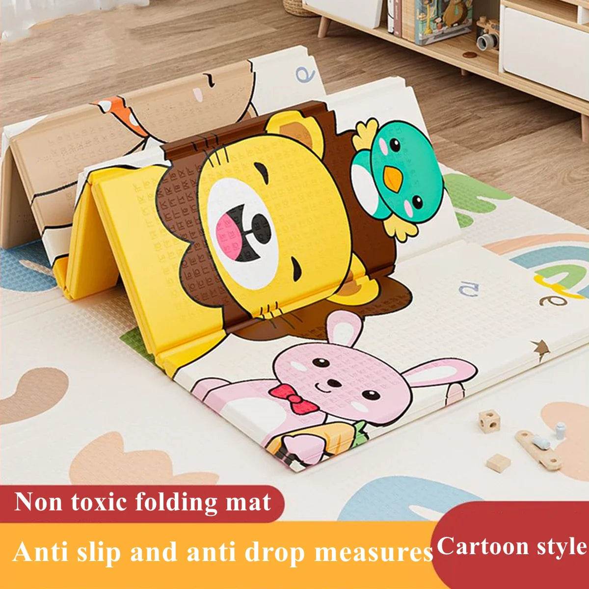 Activities Mat for Baby Non-toxic Outdoor Camping Foldable Play Mat Double-Sided Cartoon Pattern Waterproof Carpet Easy To Carry - Quality Shopping Centre