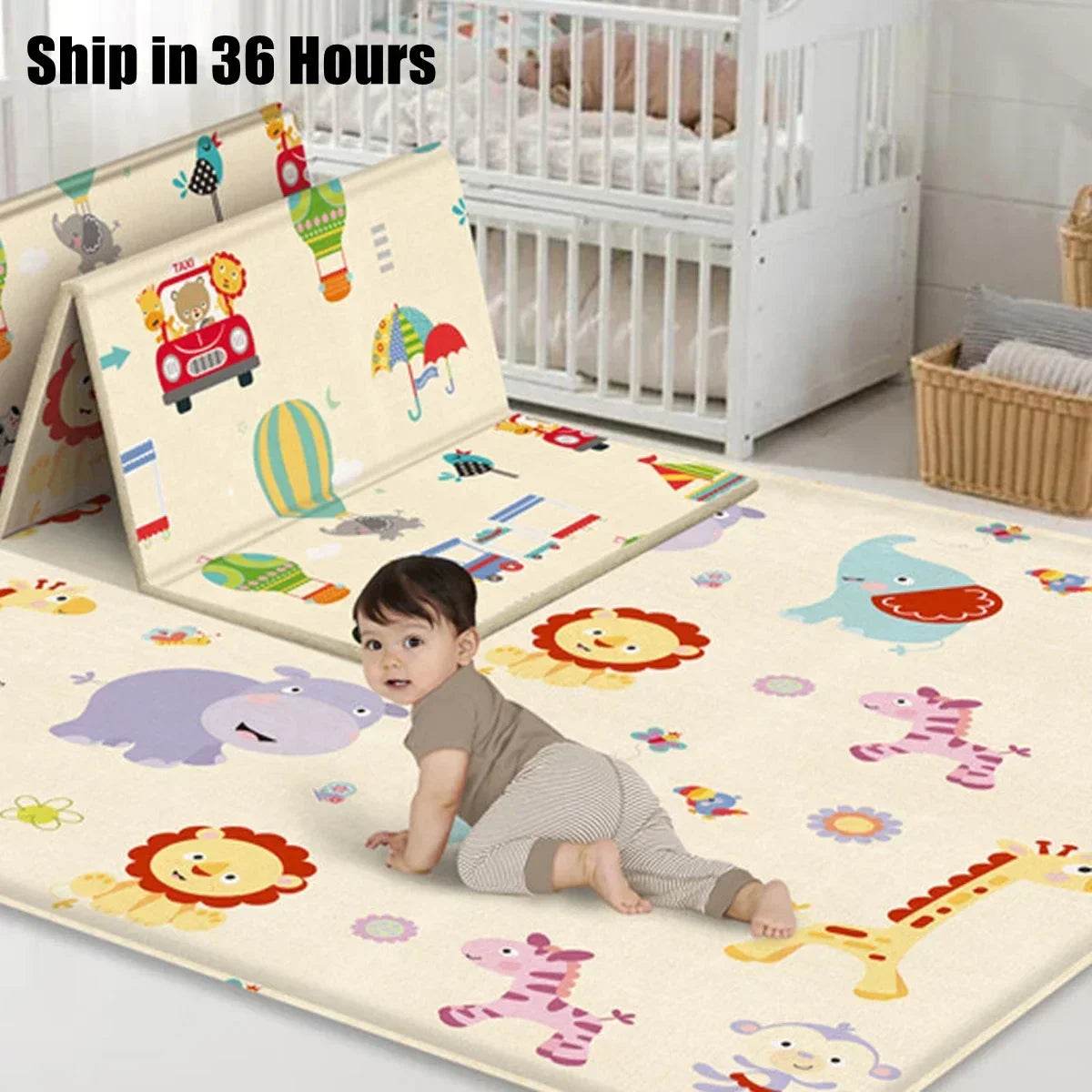Activities Mat for Baby Non-toxic Outdoor Camping Foldable Play Mat Double-Sided Cartoon Pattern Waterproof Carpet Easy To Carry - Quality Shopping Centre
