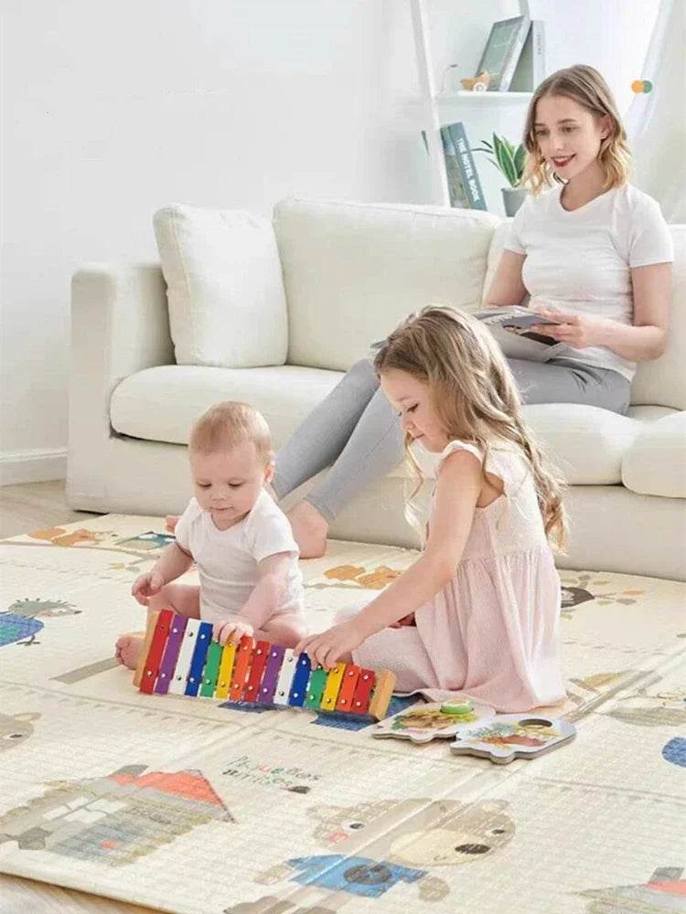 Activities Mat for Baby Non-toxic Outdoor Camping Foldable Play Mat Double-Sided Cartoon Pattern Waterproof Carpet Easy To Carry - Quality Shopping Centre