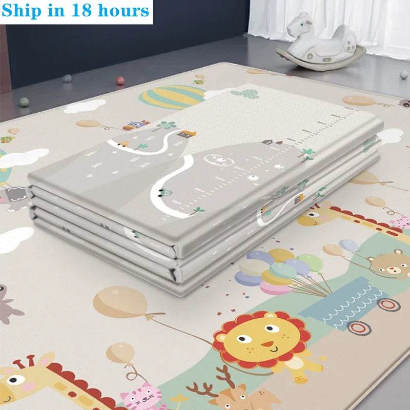 Activities Mat for Baby Non-toxic Outdoor Camping Foldable Play Mat Double-Sided Cartoon Pattern Waterproof Carpet Easy To Carry - Quality Shopping Centre