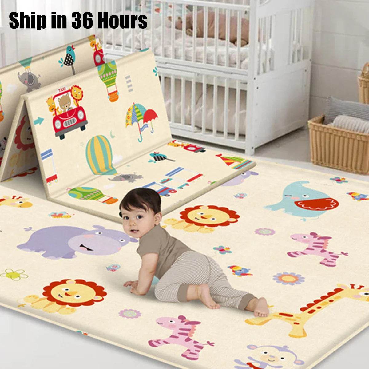 Activities Mat for Baby Non-toxic Outdoor Camping Foldable Play Mat Double-Sided Cartoon Pattern Waterproof Carpet Easy To Carry - Quality Shopping Centre