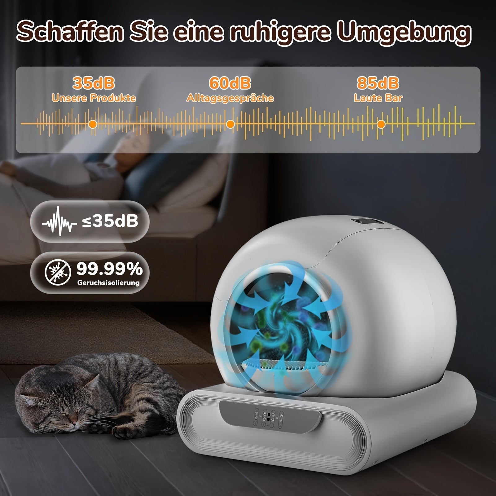 9L Automatic Cat Litter Box with Ion Deodorization, Sealed Trash Bin & Compact Design for Effortless Pet Hygiene - Quality Shopping Centre