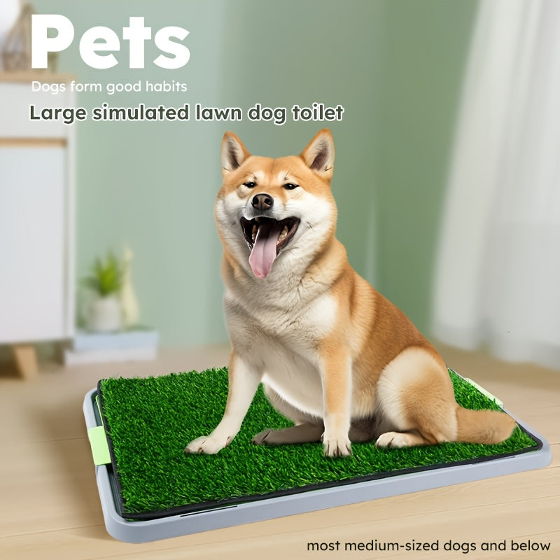 Medium to Large Artificial Grass Dog Pee Pad - Leak-Proof, Splash-Resistant Potty Training Mat with Tray Set, Super Absorbent Solution for Urine Spills - Quality Shopping Centre