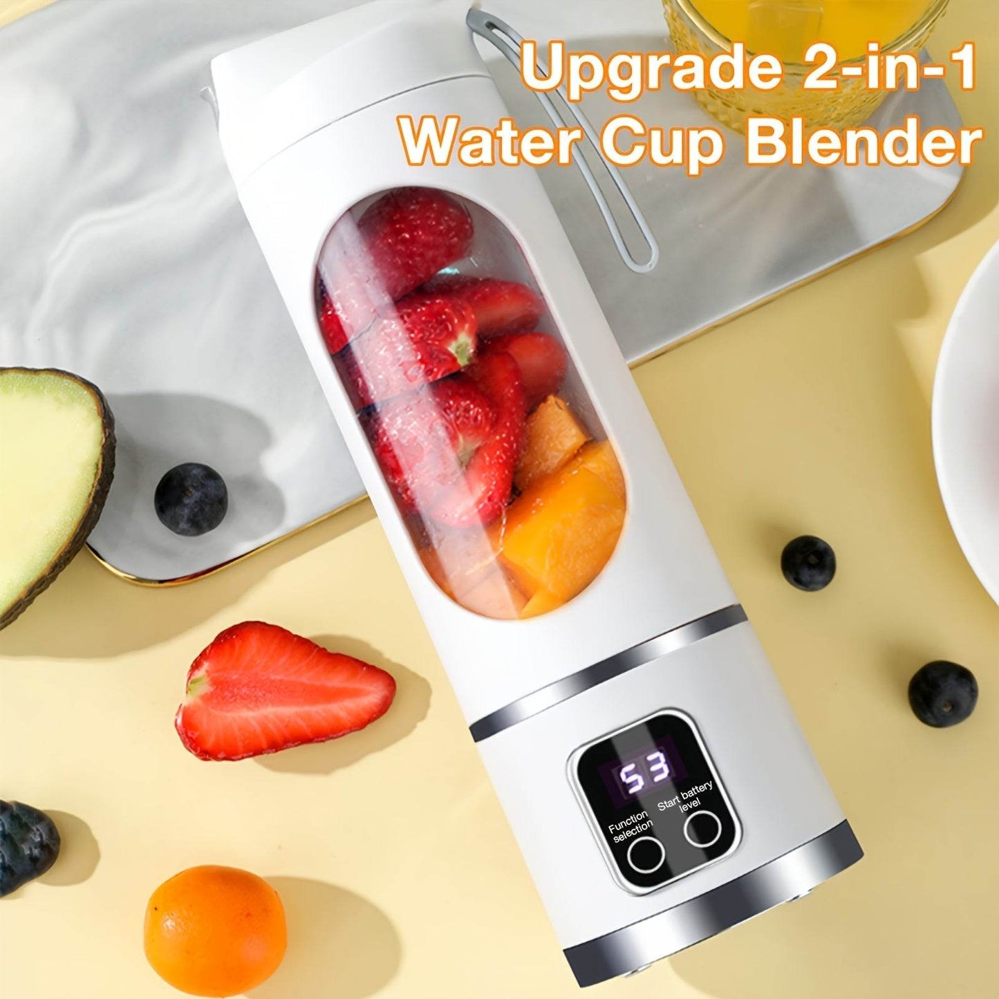 Aisutha Multifunctional Portable Juicer Cup with 450ml Capacity USB Charging Home, Outdoor Travel Can Be Used At Any Time Powerful Dual-power Motor Juicer Compact Design Fresh Drink, Can Be Used As Christmas, New Year Gift - Quality Shopping Centre