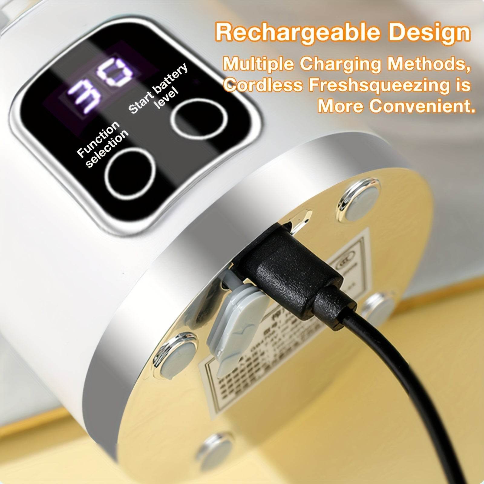 Aisutha Multifunctional Portable Juicer Cup with 450ml Capacity USB Charging Home, Outdoor Travel Can Be Used At Any Time Powerful Dual-power Motor Juicer Compact Design Fresh Drink, Can Be Used As Christmas, New Year Gift - Quality Shopping Centre