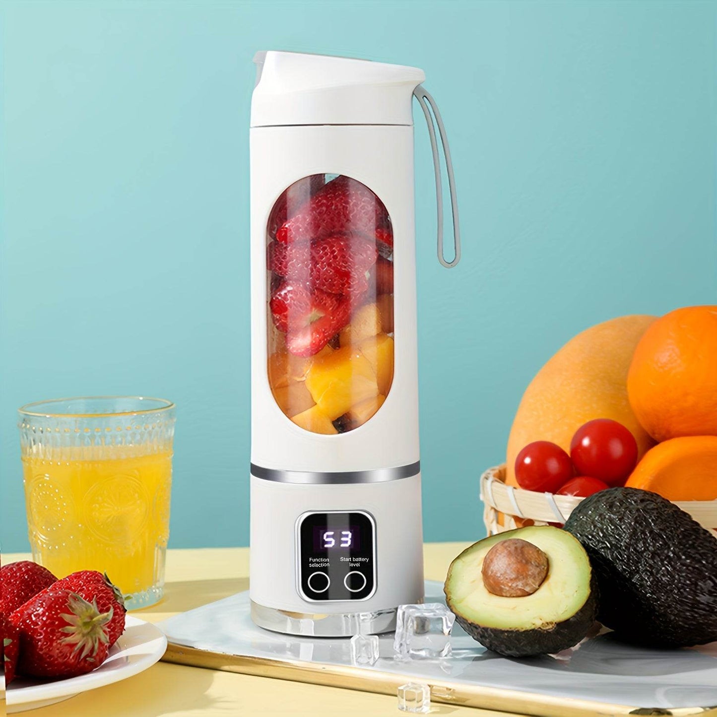 Aisutha Multifunctional Portable Juicer Cup with 450ml Capacity USB Charging Home, Outdoor Travel Can Be Used At Any Time Powerful Dual-power Motor Juicer Compact Design Fresh Drink, Can Be Used As Christmas, New Year Gift - Quality Shopping Centre