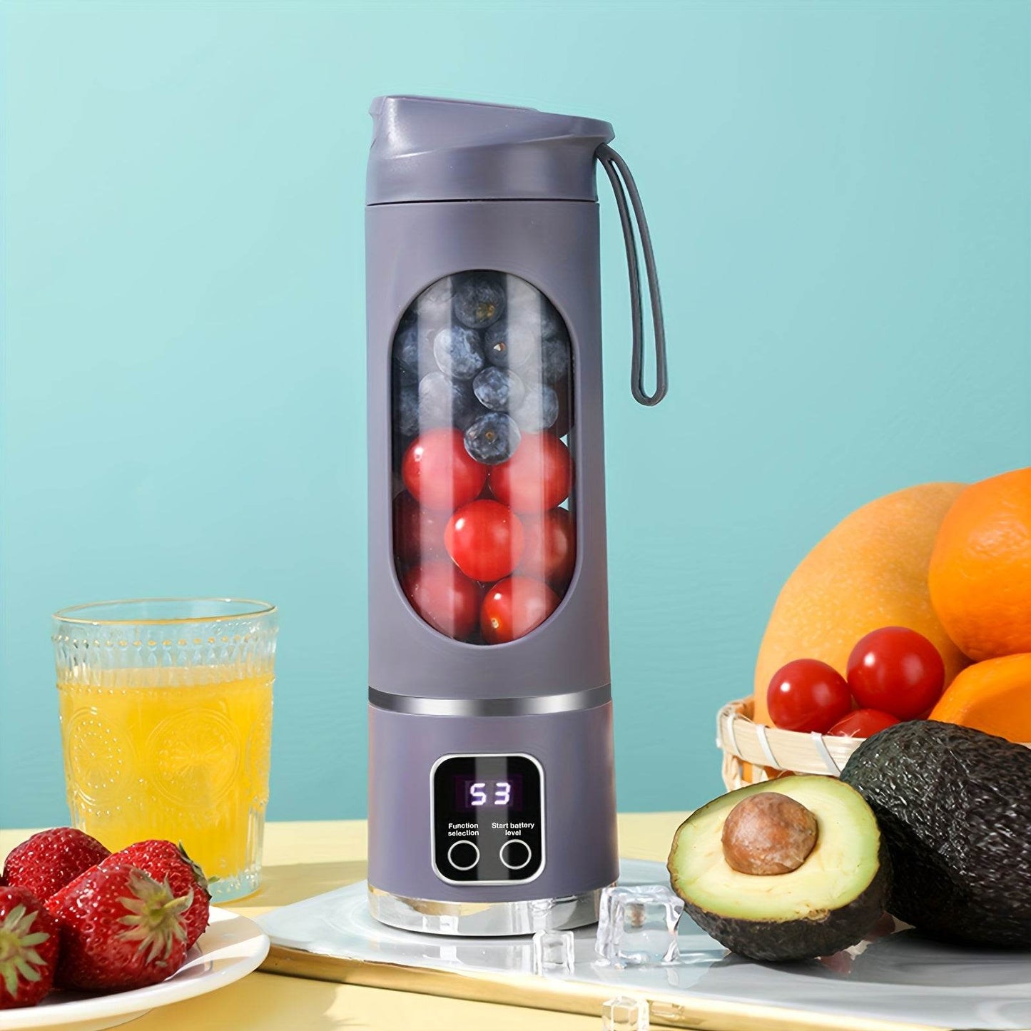 Aisutha Multifunctional Portable Juicer Cup with 450ml Capacity USB Charging Home, Outdoor Travel Can Be Used At Any Time Powerful Dual-power Motor Juicer Compact Design Fresh Drink, Can Be Used As Christmas, New Year Gift - Quality Shopping Centre