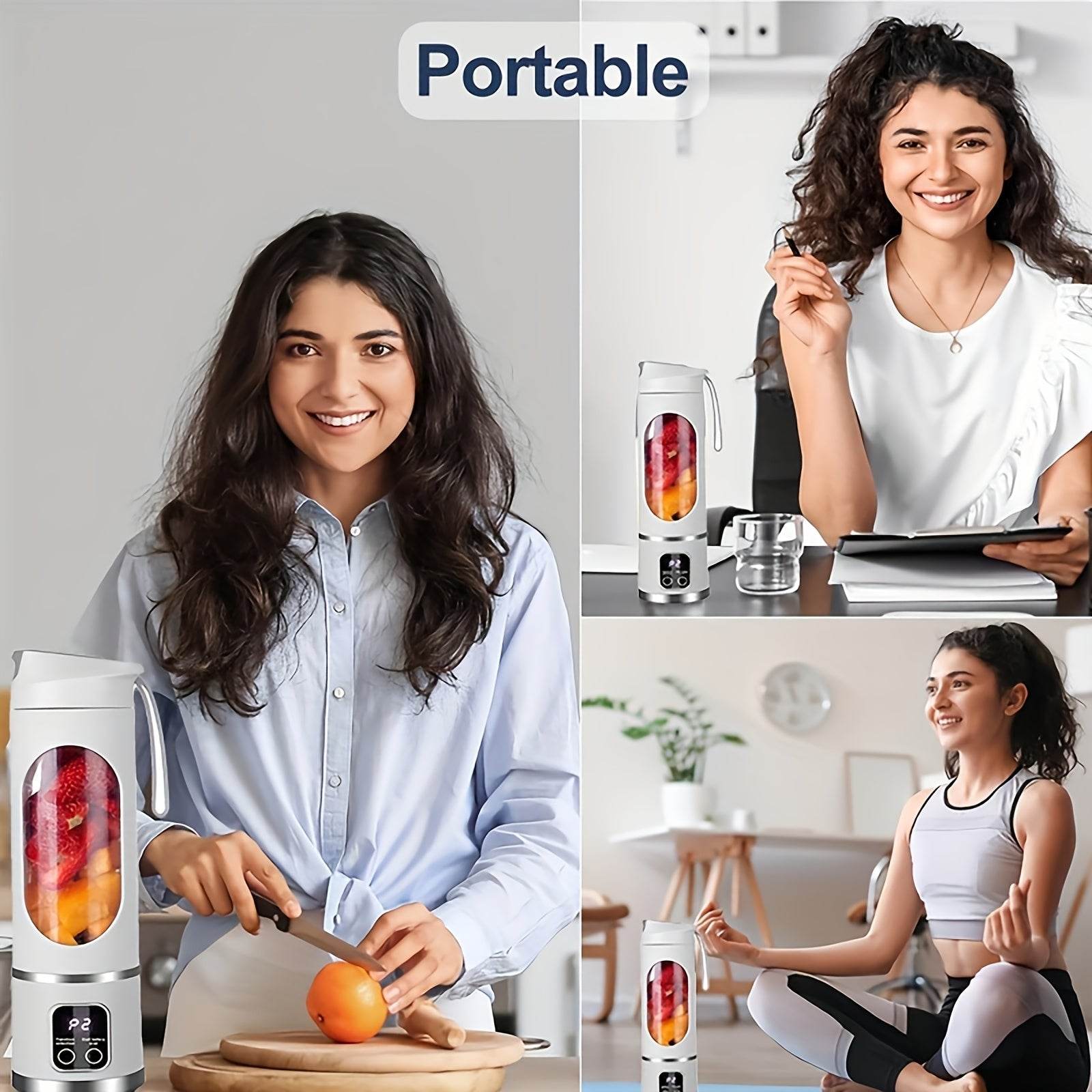 Aisutha Multifunctional Portable Juicer Cup with 450ml Capacity USB Charging Home, Outdoor Travel Can Be Used At Any Time Powerful Dual-power Motor Juicer Compact Design Fresh Drink, Can Be Used As Christmas, New Year Gift - Quality Shopping Centre
