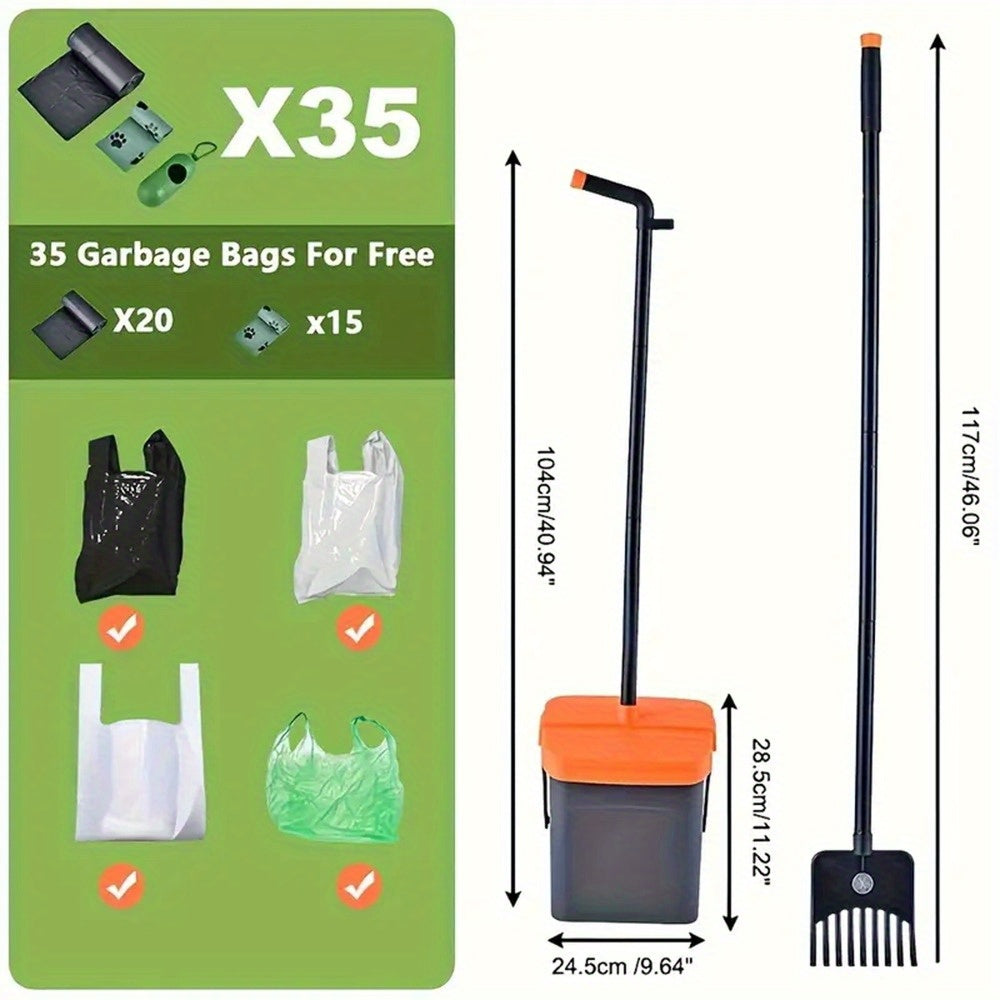 Pet Poop Picker with Trash Can Rake for Large/Small/Medium Dogs – Ideal for Grass, Dirt, Gravel, and Lawn - Quality Shopping Centre