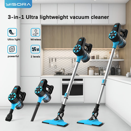 YISORA N3 Cordless Vacuum Cleaner, 6-in-1 Lightweight Stick Vacuum With 2200 MAh Battery, Powerful Rechargeable Vacuum Cleaner, 40 Mins Max Runtime, Perfect For Hardwood Floor Carpet Pet Hair Home