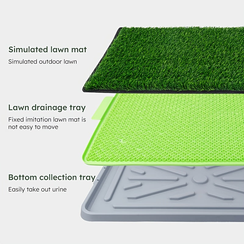 Medium to Large Artificial Grass Dog Pee Pad - Leak-Proof, Splash-Resistant Potty Training Mat with Tray Set, Super Absorbent Solution for Urine Spills - Quality Shopping Centre