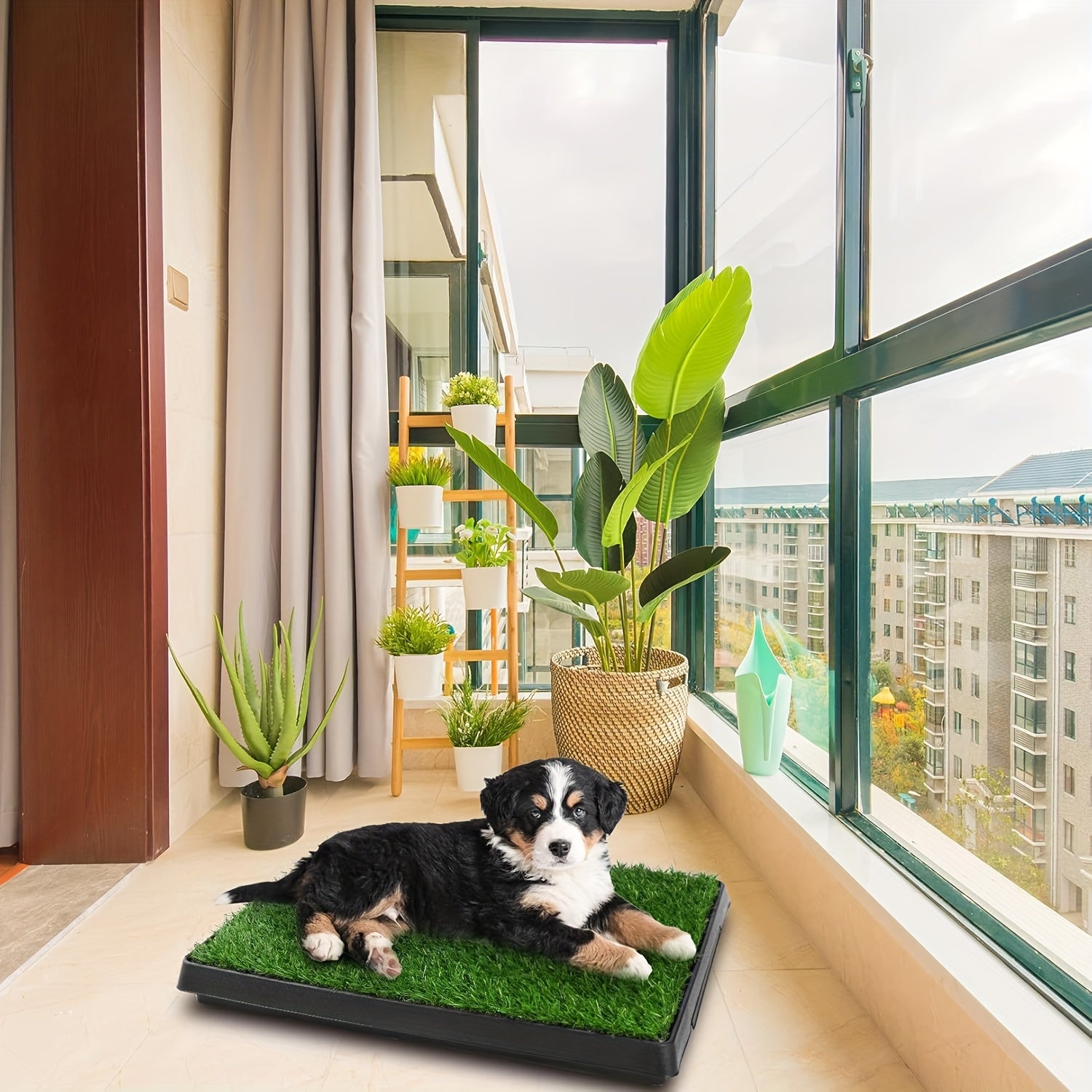 Dog Litter Box with Grass - Washable Puppy Mat, 63 x 50cm Reusable Training Pad for Small to Medium Dogs - Quality Shopping Centre