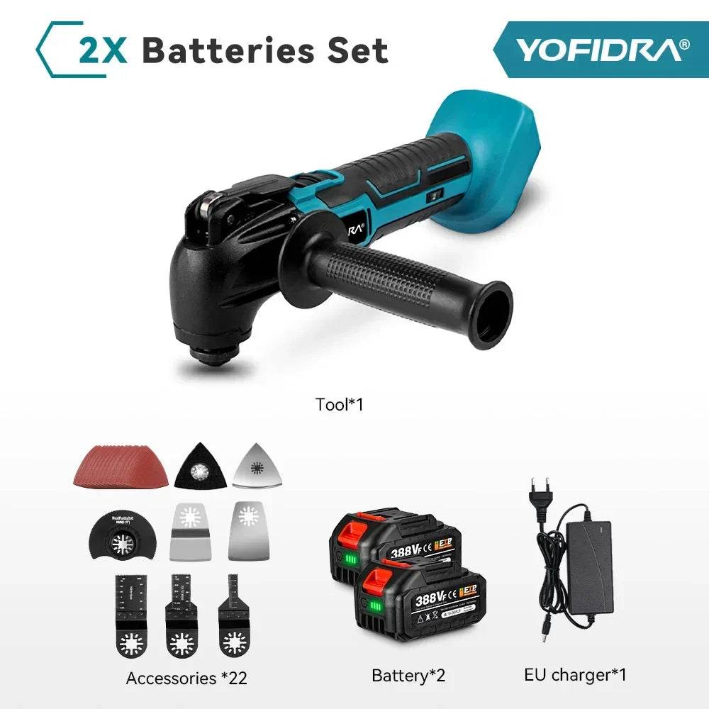 Cordless Oscillating Multi function Tool 6 Gears Adjustable Handheld Rechargeable Renovator Trimmer Shovel For Makita18V Battery - Quality Shopping Centre