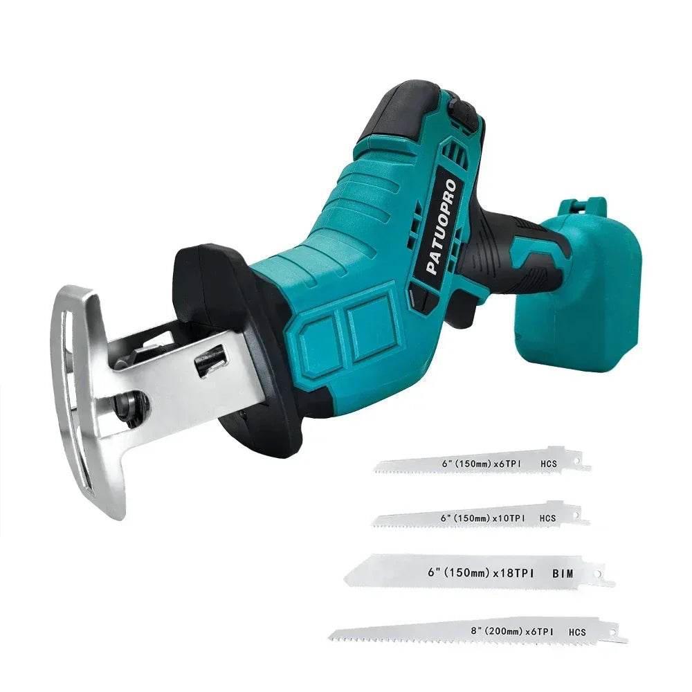 Cordless Reciprocating Saw 18V Adjustable Speed Electric Saw Wood Metal PVC Pipe Cutting Tool fit Makita 18v Battery(No Battery) - Quality Shopping Centre