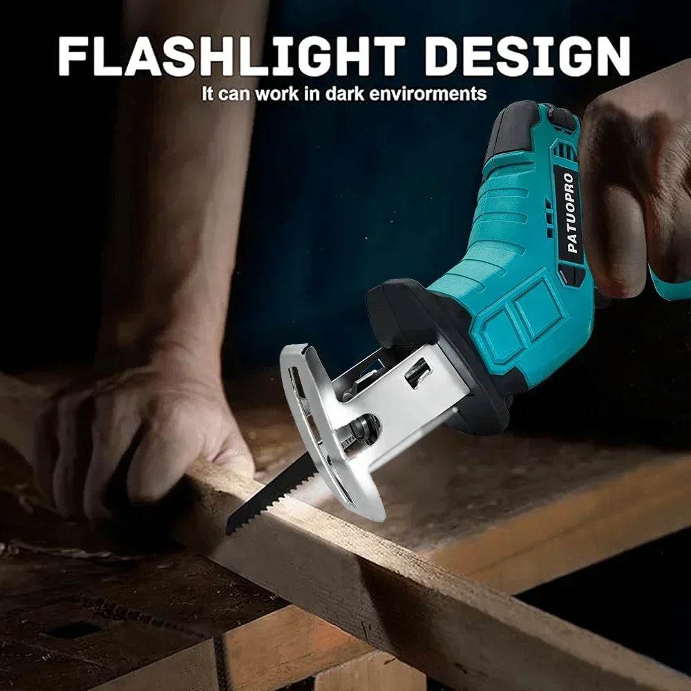 Cordless Reciprocating Saw 18V Adjustable Speed Electric Saw Wood Metal PVC Pipe Cutting Tool fit Makita 18v Battery(No Battery) - Quality Shopping Centre