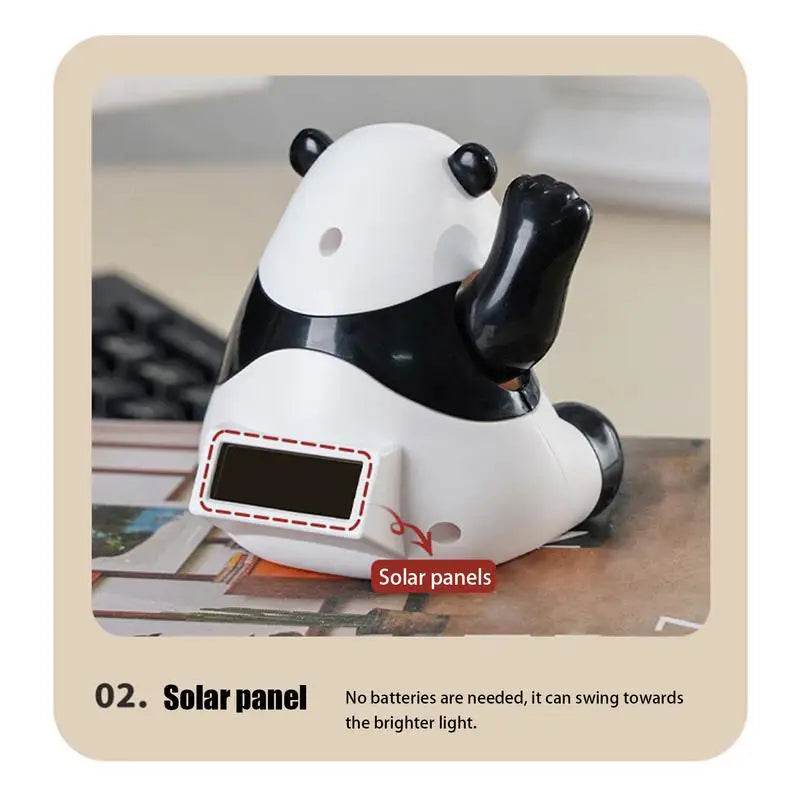 Dashboard Bobblehead Solar Panda Bear Bobble Head Collectible Figurines Car Dashboard Decor Panda Desk Accessories For Office - Quality Shopping Centre