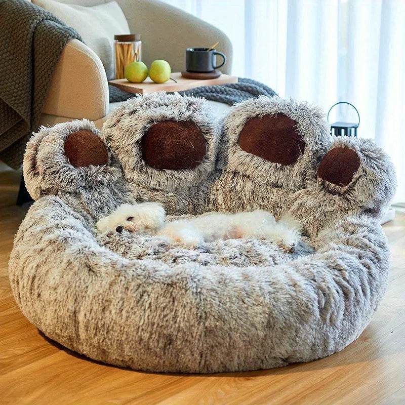 Dog Bed Cat Pet Sofa Cute Bear Paw Shape Comfortable Cozy Pet Sleeping Beds for Small Medium Large Soft Fluffy Cushion Dog Bed - Quality Shopping Centre