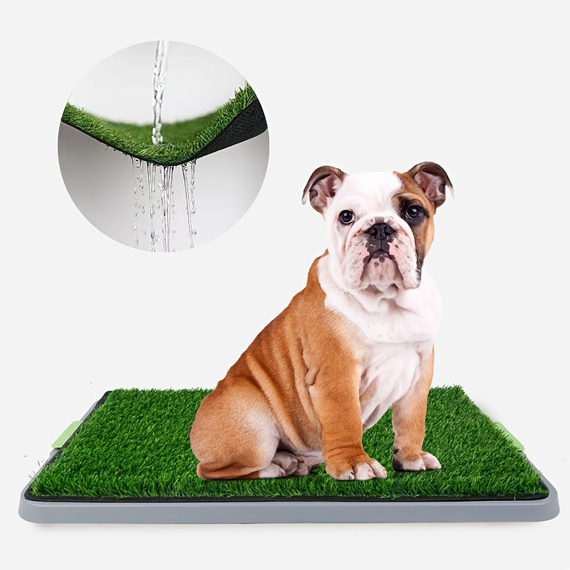 Medium to Large Artificial Grass Dog Pee Pad - Leak-Proof, Splash-Resistant Potty Training Mat with Tray Set, Super Absorbent Solution for Urine Spills - Quality Shopping Centre