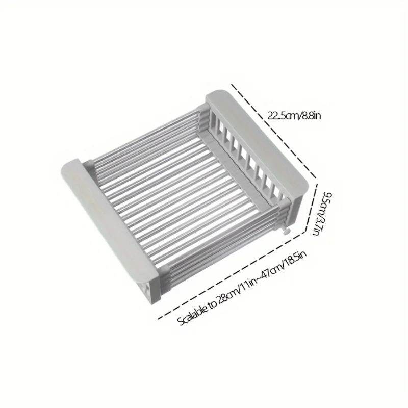 Expansion sink drain basketKitchen retractable stainless steel drain bowl rackHousehold multifunctional water tank rackVegetabl - Quality Shopping Centre