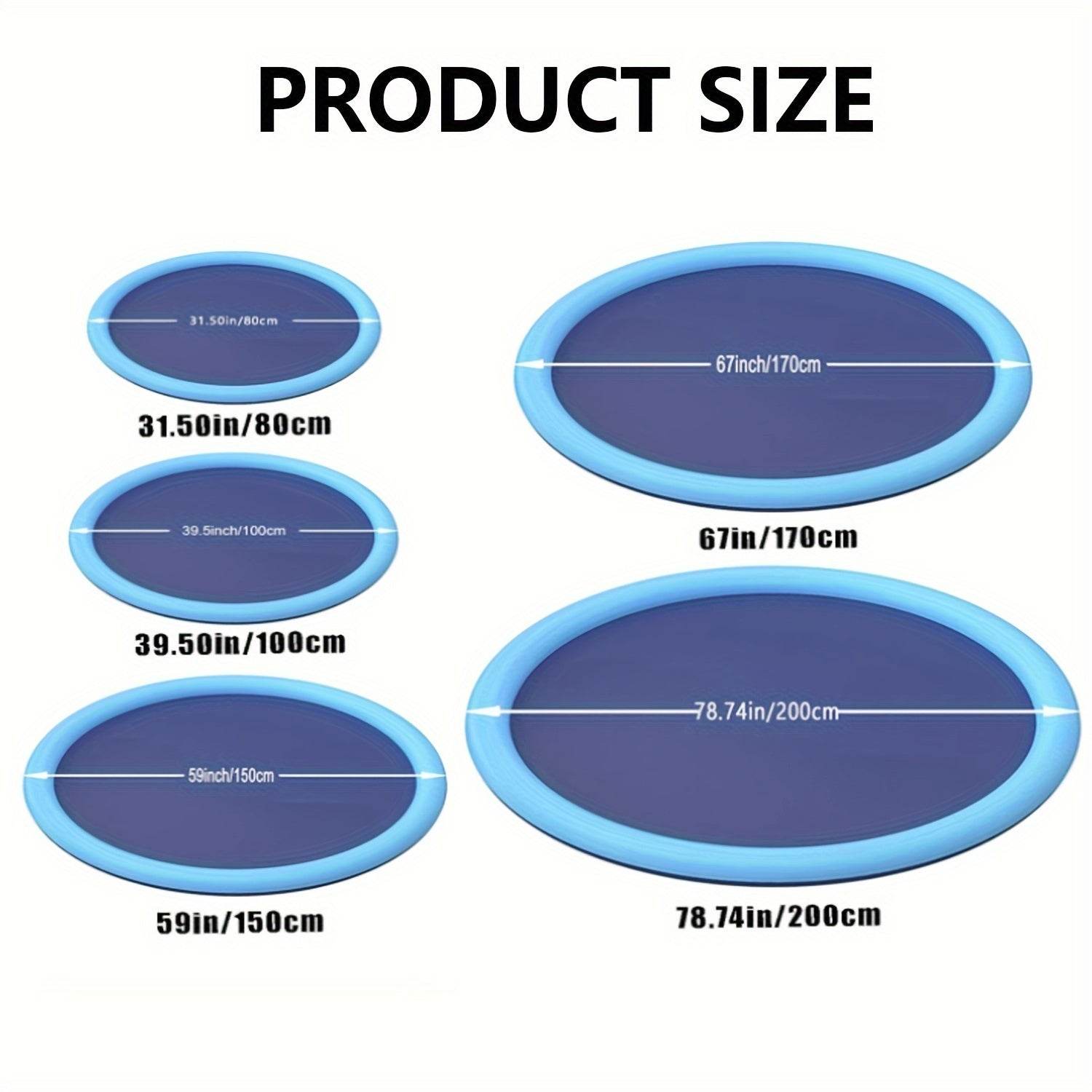 Extra Large 200.66cm Non-Slip Dog Splash Pad - Durable Sprinkler Pool for Summer Outdoor Fun, Backyard Fountain Play Mat & Wading Pool for Pets - Quality Shopping Centre