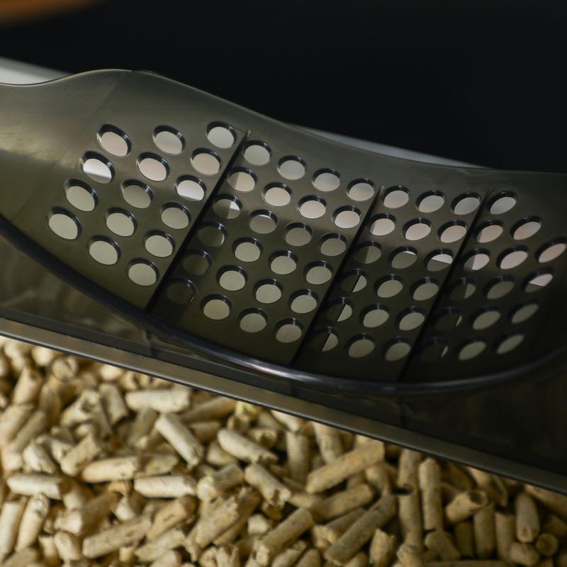 Cute Gray Cat Litter Box with Sieve Mat, Scoop, and Removable Tray - Modern Accessory for Large Cats, Easy to Clean and Durable - Quality Shopping Centre