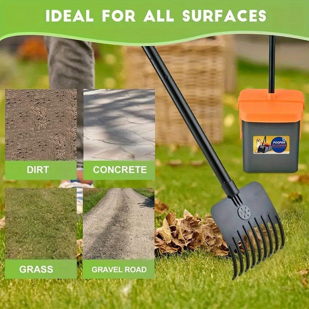 Pet Poop Picker with Trash Can Rake for Large/Small/Medium Dogs – Ideal for Grass, Dirt, Gravel, and Lawn - Quality Shopping Centre