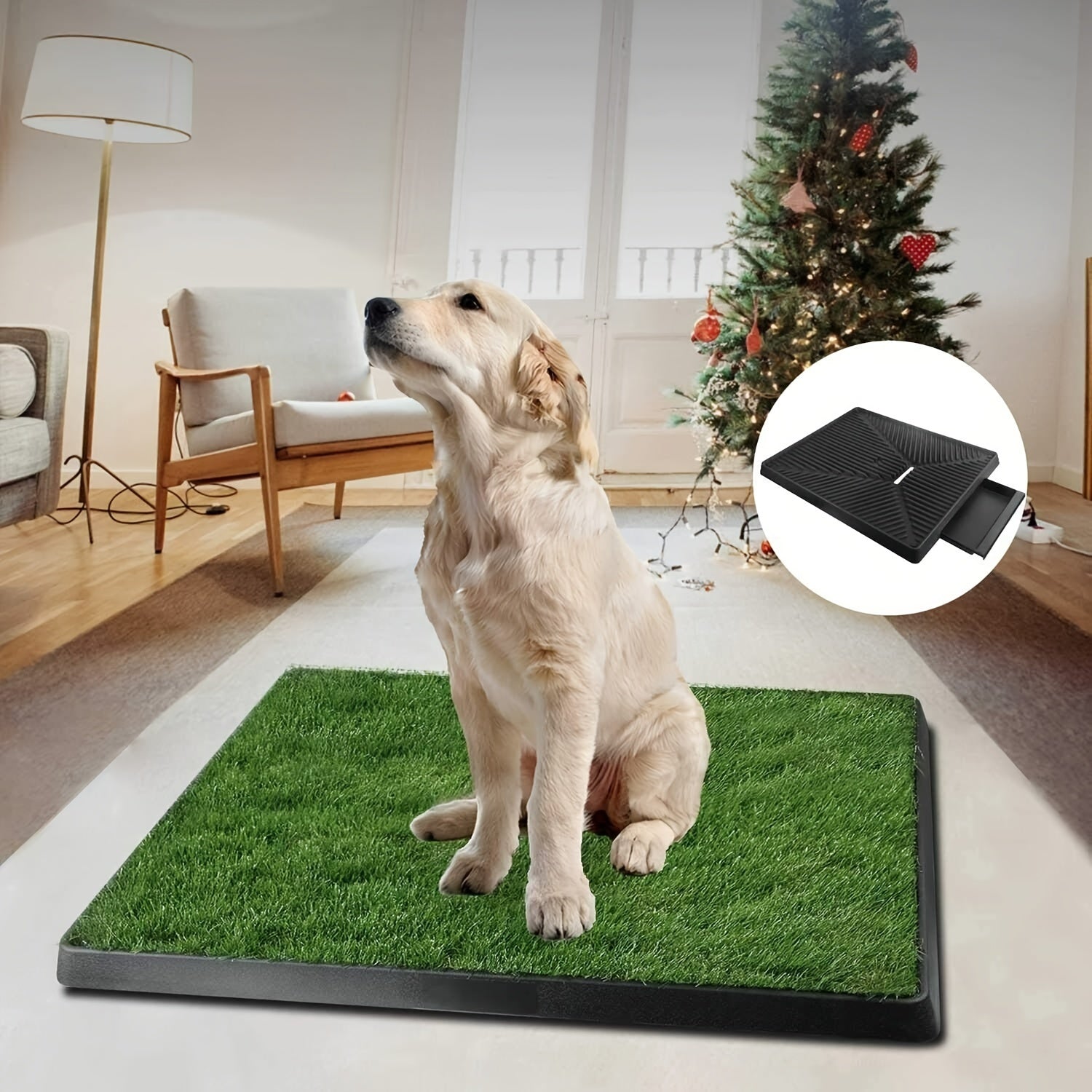 Dog Litter Box with Grass - Washable Puppy Mat, 63 x 50cm Reusable Training Pad for Small to Medium Dogs - Quality Shopping Centre