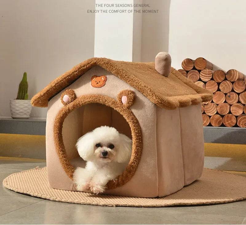 Foldable Dog House Kennel Bed Mat For Small Medium Dogs Cats Winter Warm Cat Bed Nest Pet Products Basket Pets Puppy Cave Sofa - Quality Shopping Centre