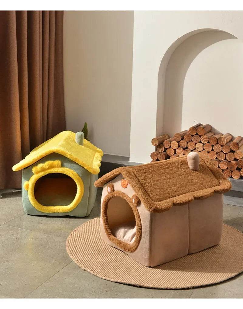 Foldable Dog House Kennel Bed Mat For Small Medium Dogs Cats Winter Warm Cat Bed Nest Pet Products Basket Pets Puppy Cave Sofa - Quality Shopping Centre