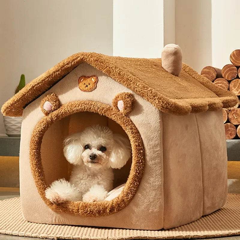 Foldable Dog House Kennel Bed Mat For Small Medium Dogs Cats Winter Warm Cat Bed Nest Pet Products Basket Pets Puppy Cave Sofa - Quality Shopping Centre
