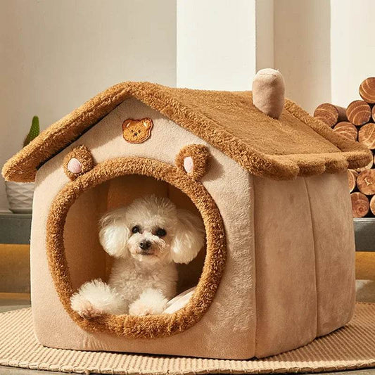 Foldable Dog House Kennel Bed Mat For Small Medium Dogs Cats Winter Warm Cat Bed Nest Pet Products Basket Pets Puppy Cave Sofa - Quality Shopping Centre