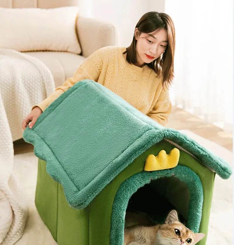 Foldable Dog House Kennel Bed Mat For Small Medium Dogs Cats Winter Warm Cat Bed Nest Pet Products Basket Pets Puppy Cave Sofa - Quality Shopping Centre