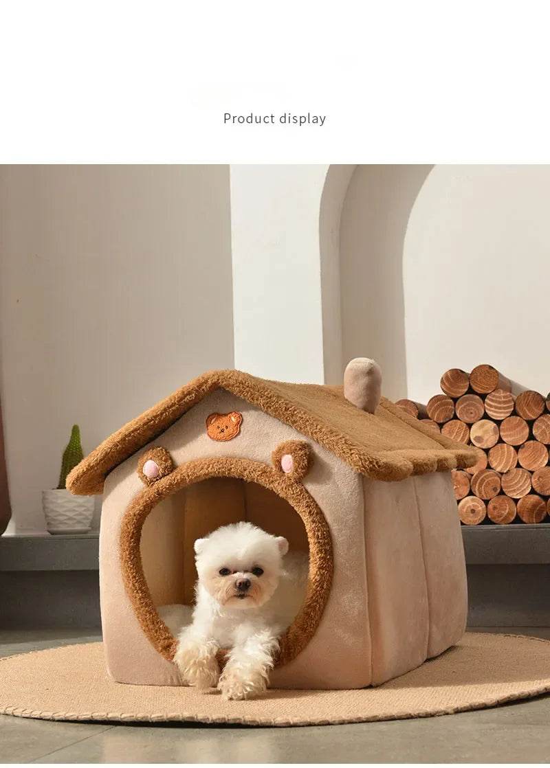 Foldable Dog House Kennel Bed Mat For Small Medium Dogs Cats Winter Warm Cat Bed Nest Pet Products Basket Pets Puppy Cave Sofa - Quality Shopping Centre