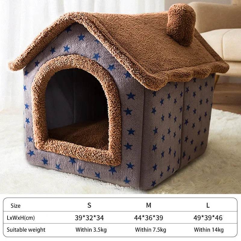 Foldable Dog House Kennel Bed Mat For Small Medium Dogs Cats Winter Warm Cat Bed Nest Pet Products Basket Pets Puppy Cave Sofa - Quality Shopping Centre