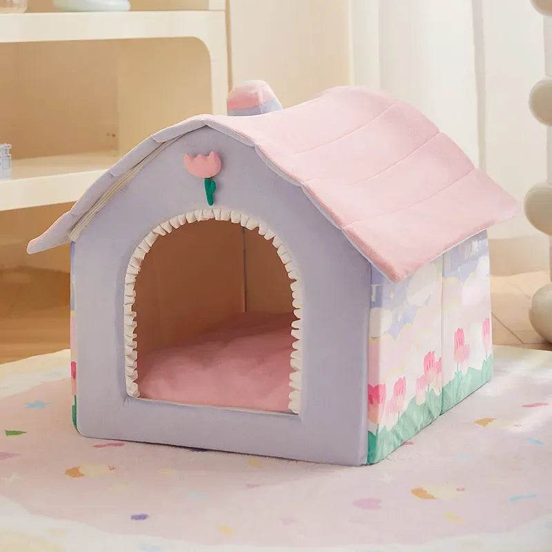 Foldable Dog House Kennel Bed Mat For Small Medium Dogs Cats Winter Warm Cat Bed Nest Pet Products Basket Pets Puppy Cave Sofa - Quality Shopping Centre