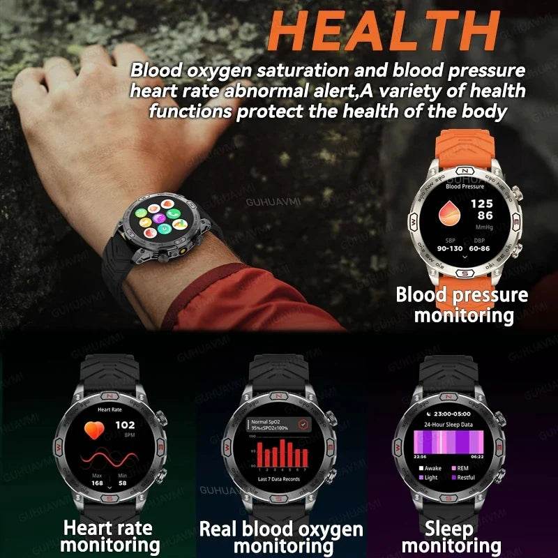For Android IOS Outdoor Sport GPS Smart Watch Men 1.43'' 466*466 HD AMOLED Screen IP68 Waterproof Bluetooth Call Smartwatch 2024 - Quality Shopping Centre